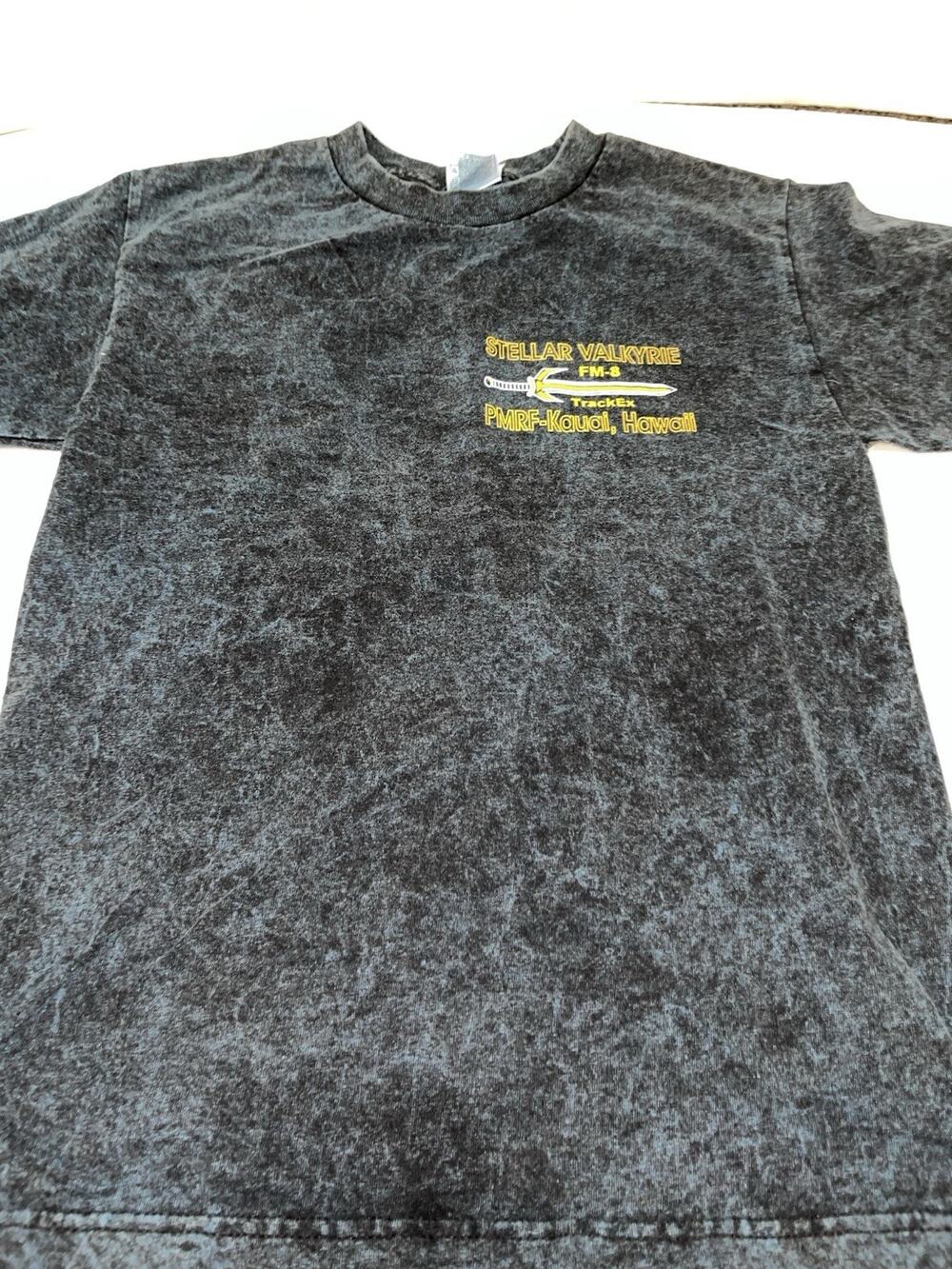 Vintage Style Stellar Valkyrie Graphic Blue Acid Wash T-Shirt Men’s Size Small